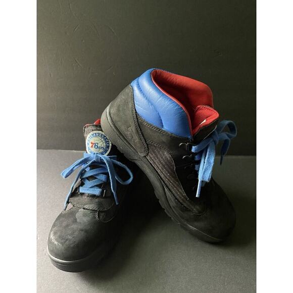 TIMBERLAND X NBA PHILADELPHIA 76ERS FIELD BOOTS BOYS SIZE 7 WATERPROOF - Picture 1 of 12